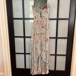 Open back flower maxi